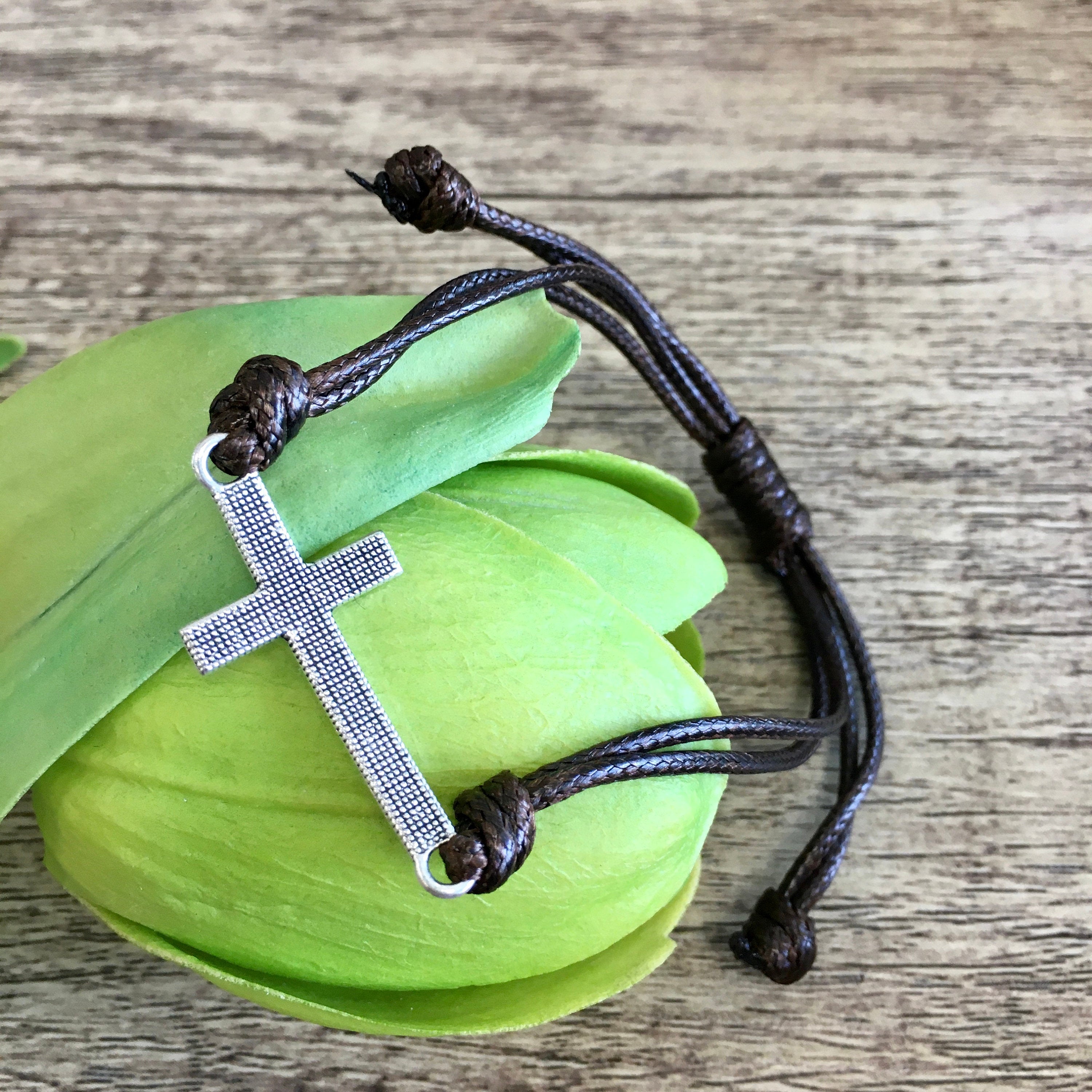 Faux Leather Cross Bracelet | Bellaire Wholesale