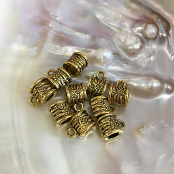 Antique Gold Alloy Charm Hanger with Pattern | Bellaire Wholesale