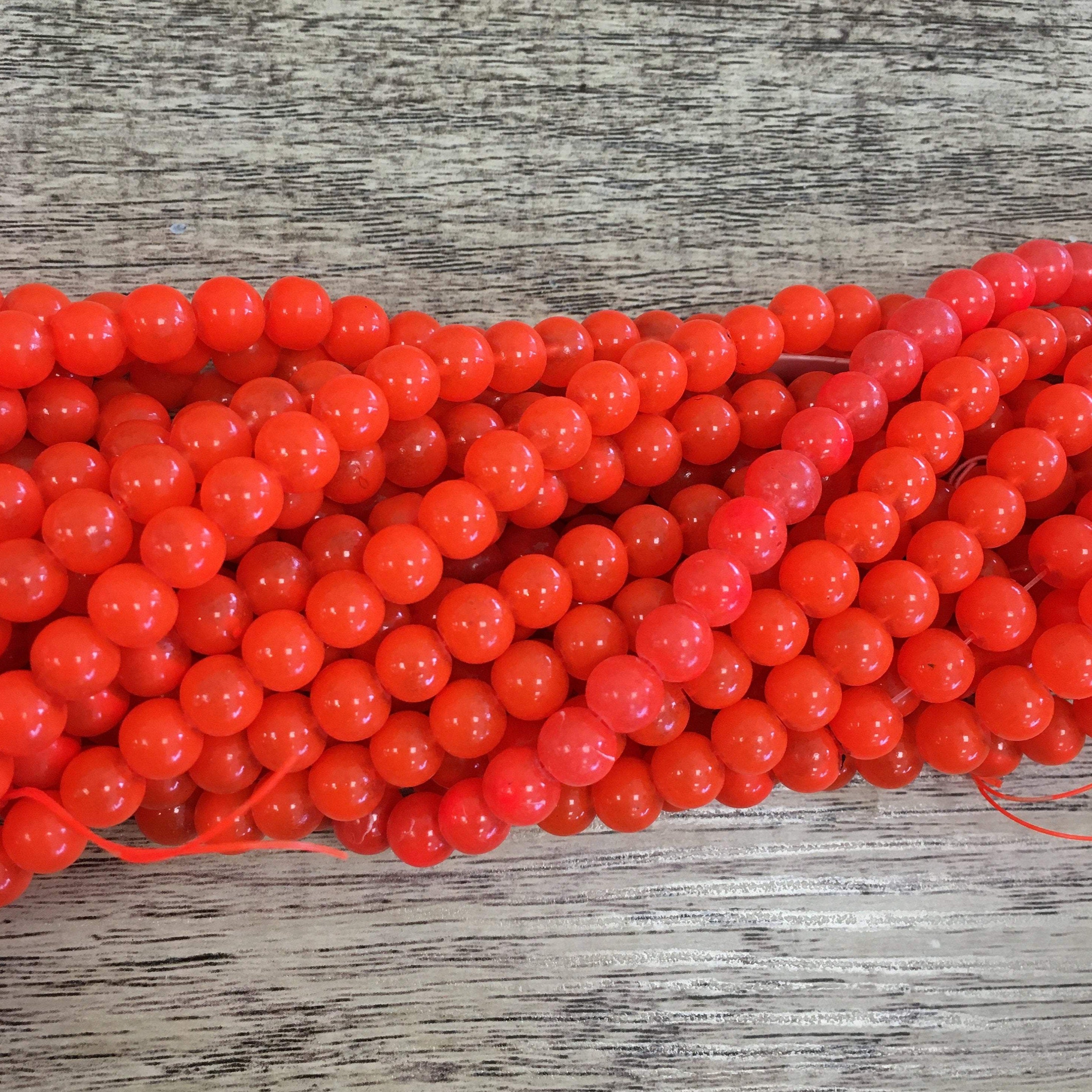 Neon Orange Glass Pearl Beads | Bellaire Wholesale