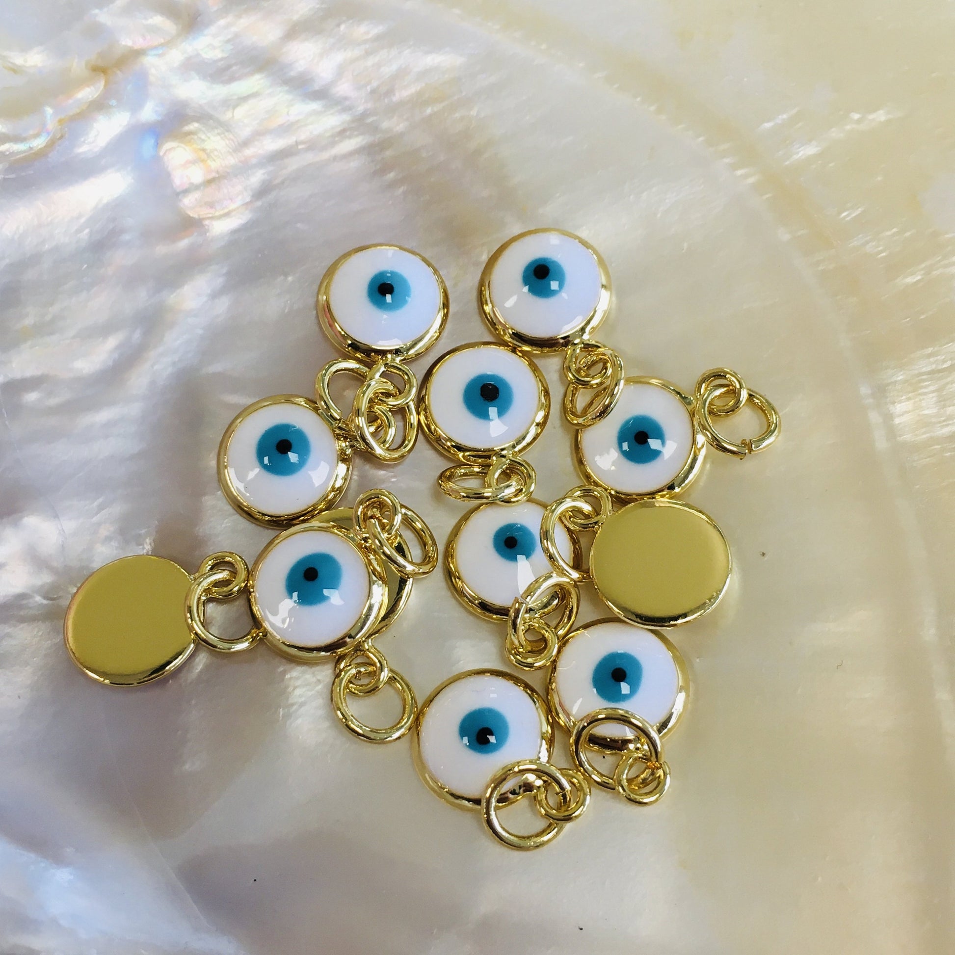 18k Gold Plated Brass Evil Eye Charm | Bellaire Wholesale