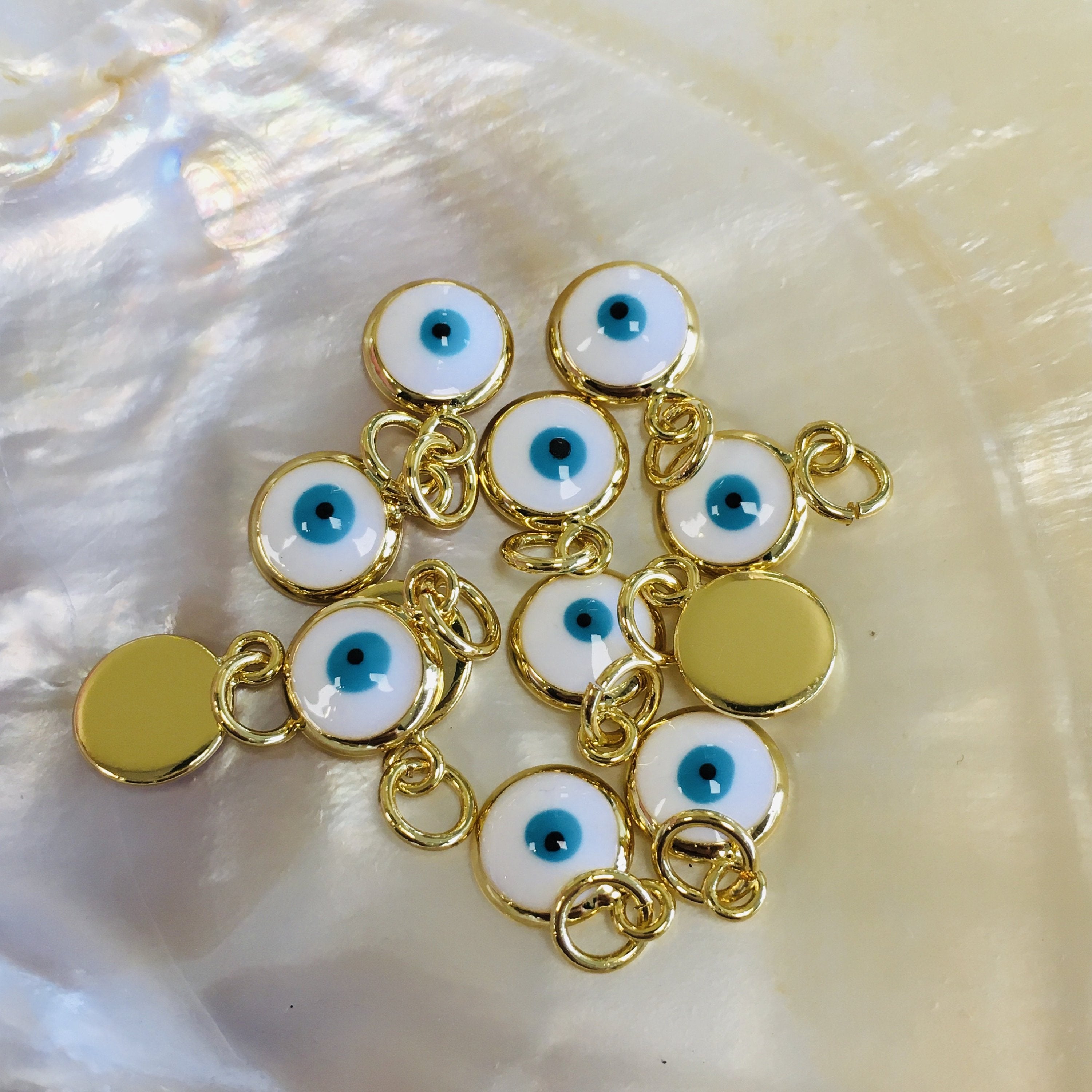 18k Gold Plated Brass Evil Eye Charm | Bellaire Wholesale