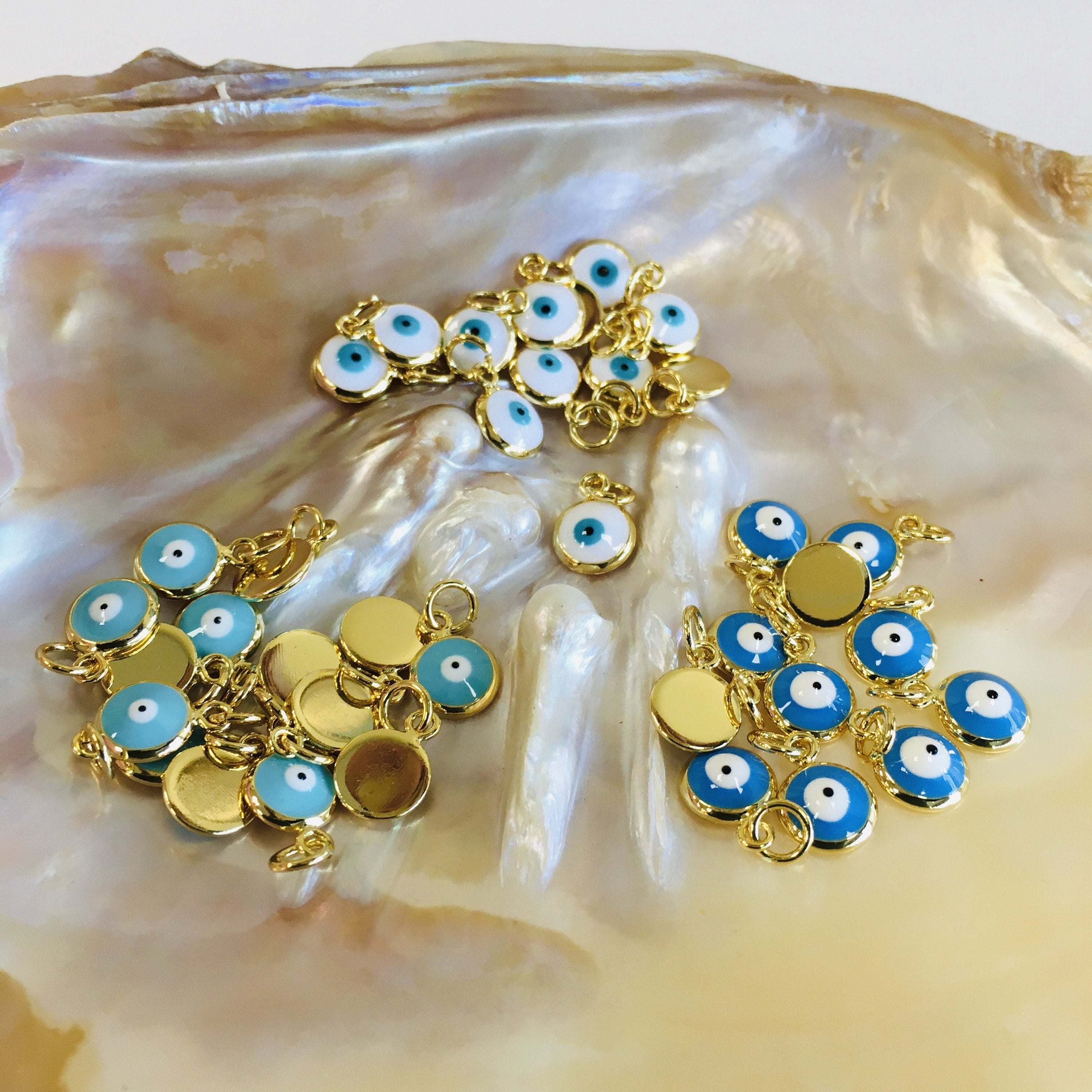 18k Gold Plated Brass Evil Eye Charm | Bellaire Wholesale
