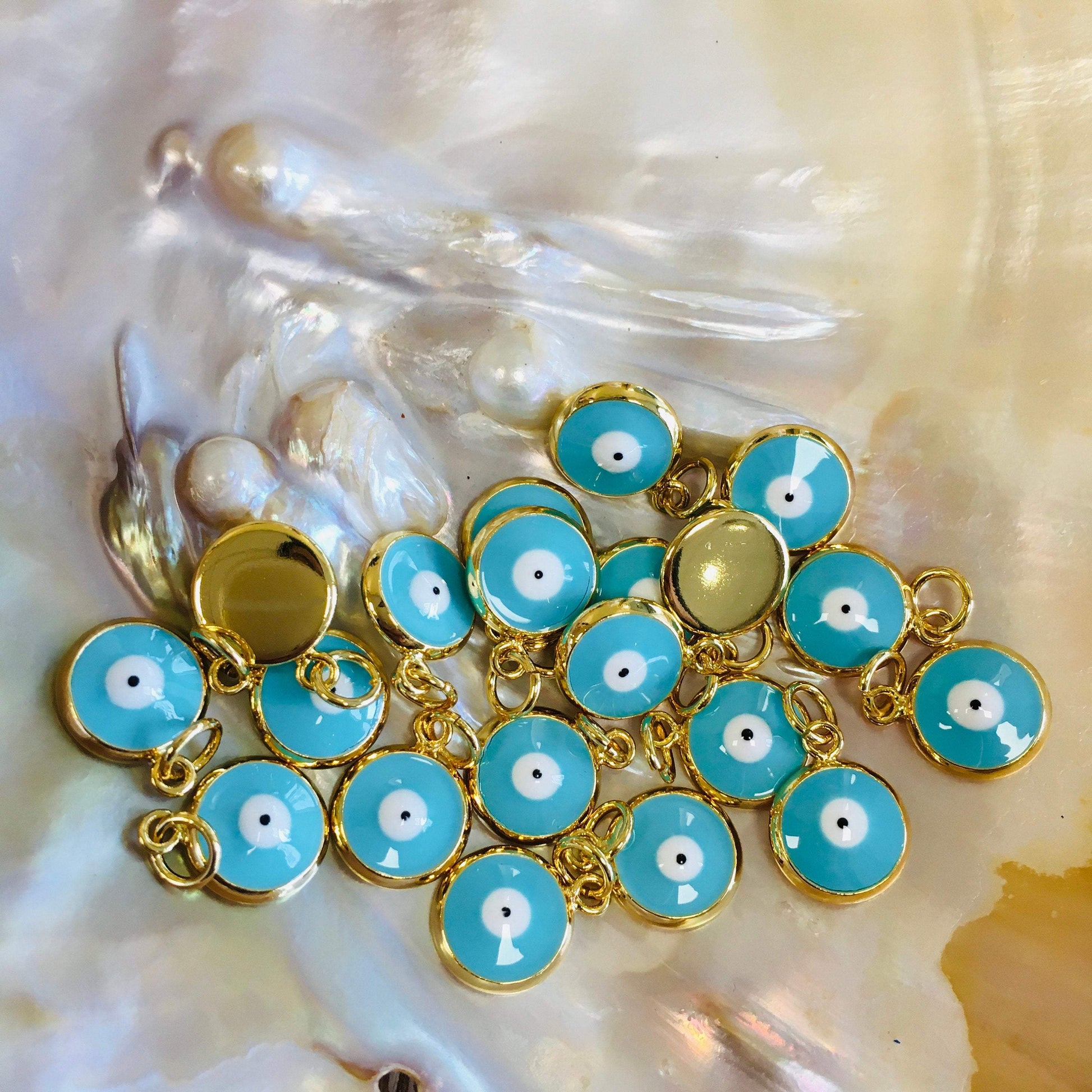 18k Gold Plated Evil Eye, 10mm |  Bellaire Wholesale