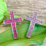 Pink Rhinestone Cross Bead/ Connector | Bellaire Wholesale