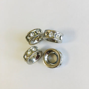 Alloy Rhodium Rondelle Beads | Bellaire Wholesale