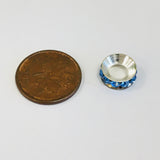 Rondelle Beads with blue rhinestones | Bellaire Wholesale