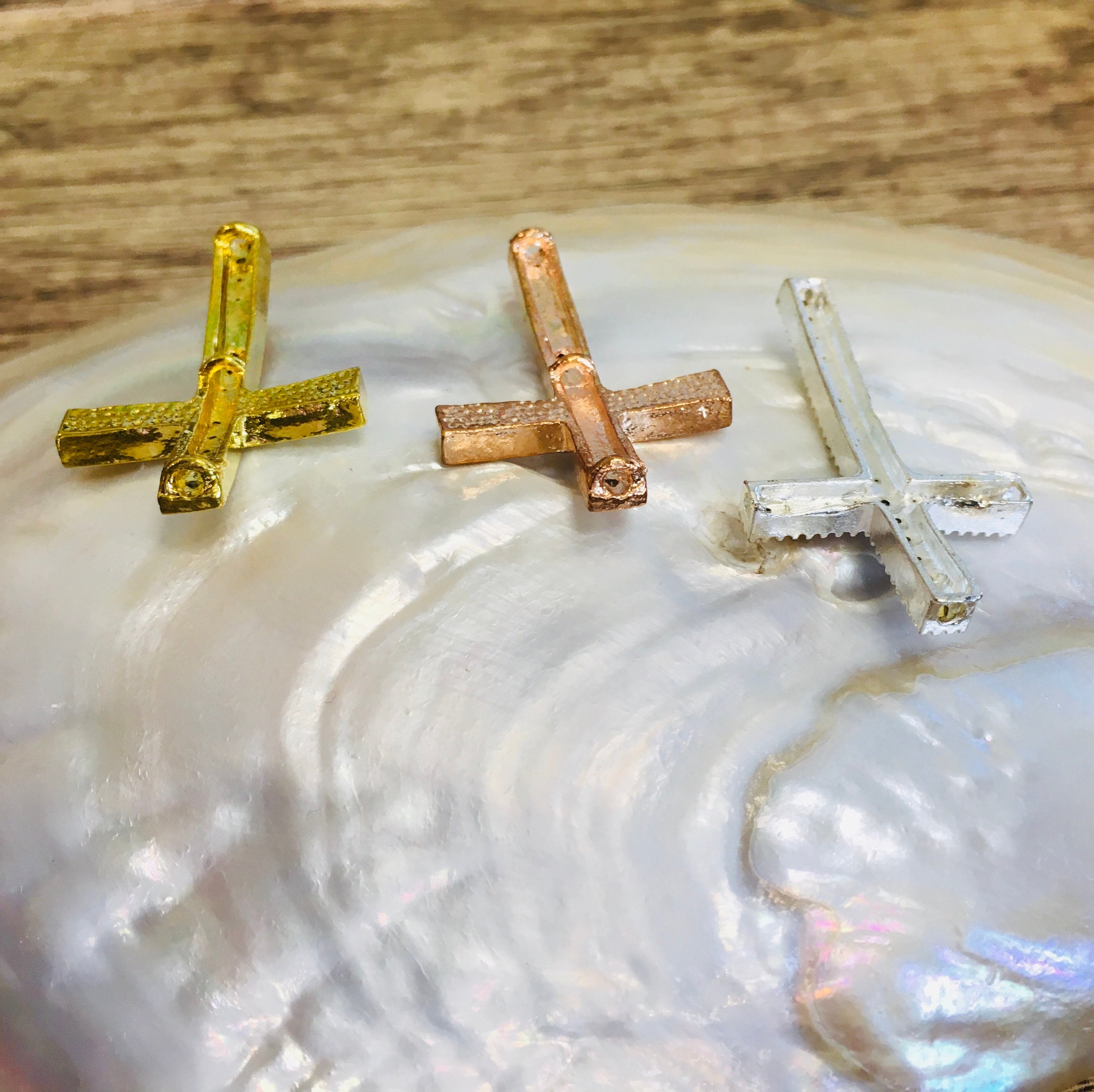 Gold/ Rose Gold/ Silver Cross Connector | Bellaire Wholesale