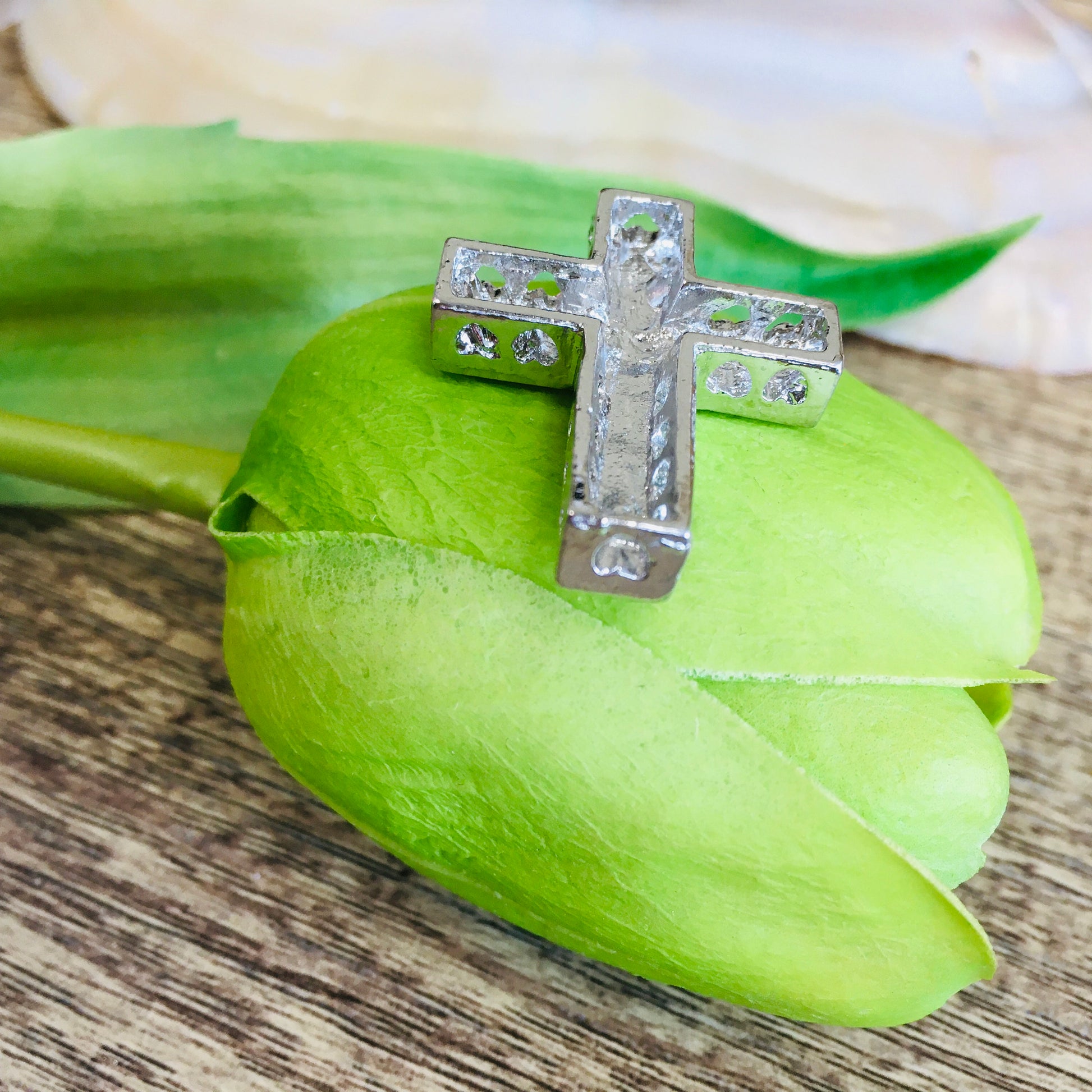 Silver Rhinestone Cross Connector | Bellaire Wholesale