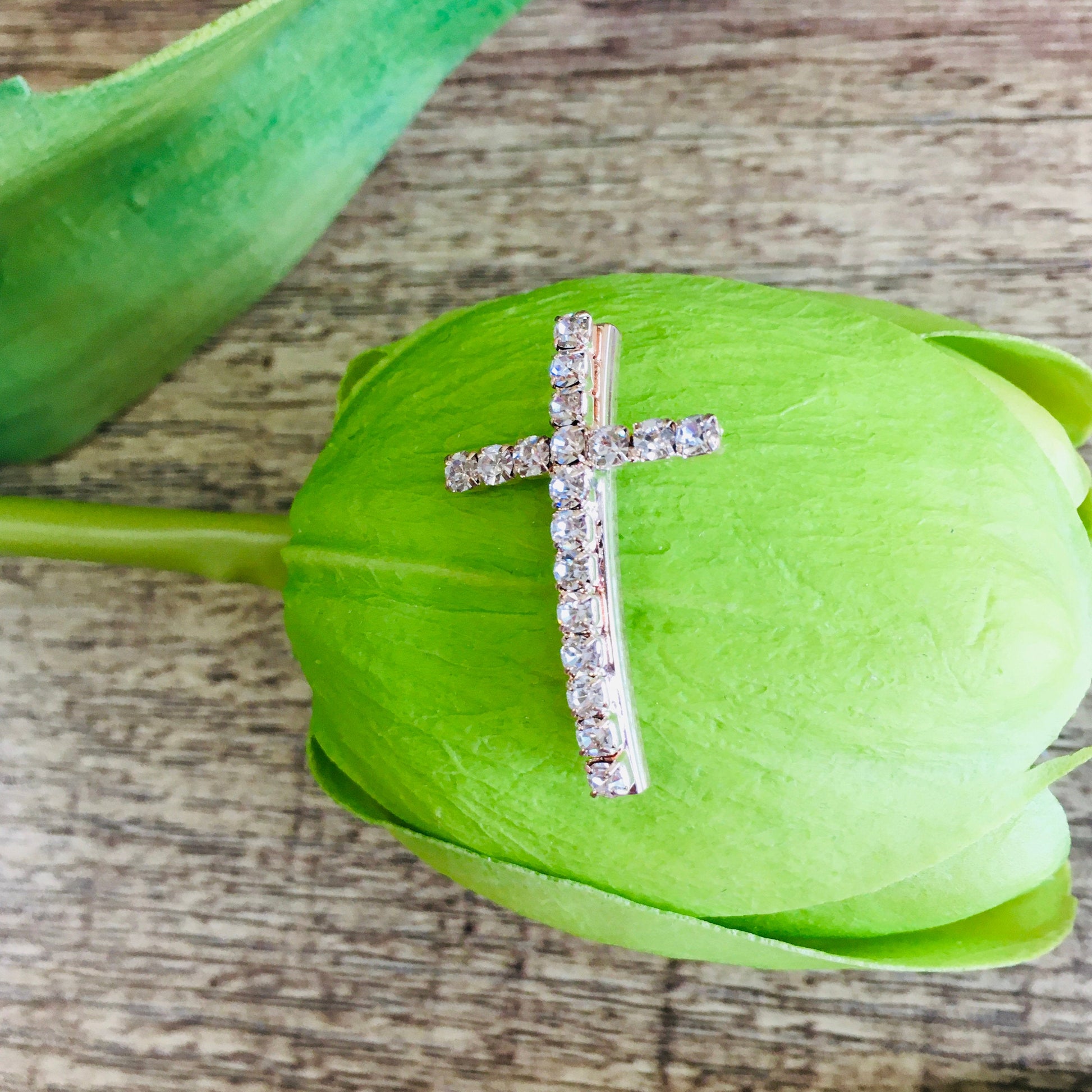 Silver/ Rose Gold Cross Tube Beads | Bellaire Wholesale