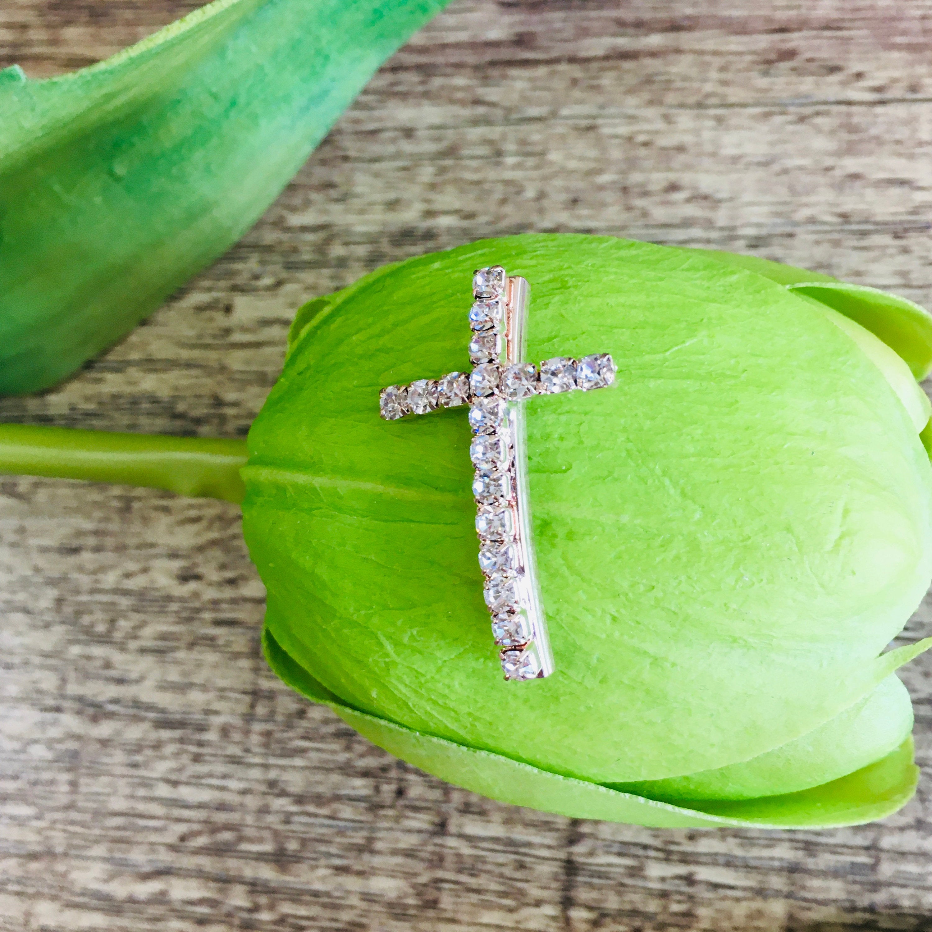 Silver/ Rose Gold Cross Tube Beads | Bellaire Wholesale