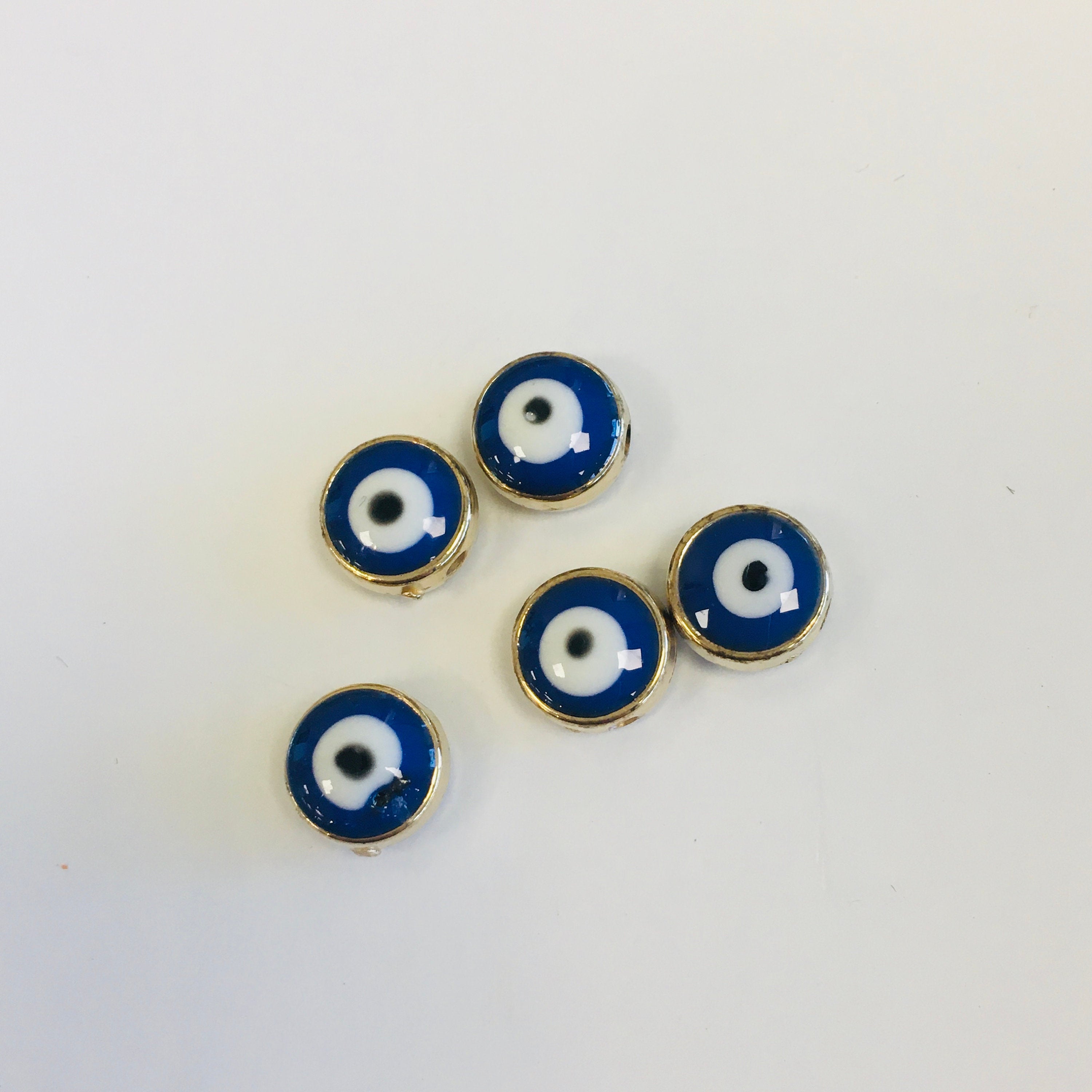 8mm Alloy Evil Eye Beads | Bellaire Wholesale