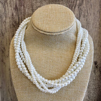 Glass Pearl Twisted Choker Necklace | Bellaire Wholesale