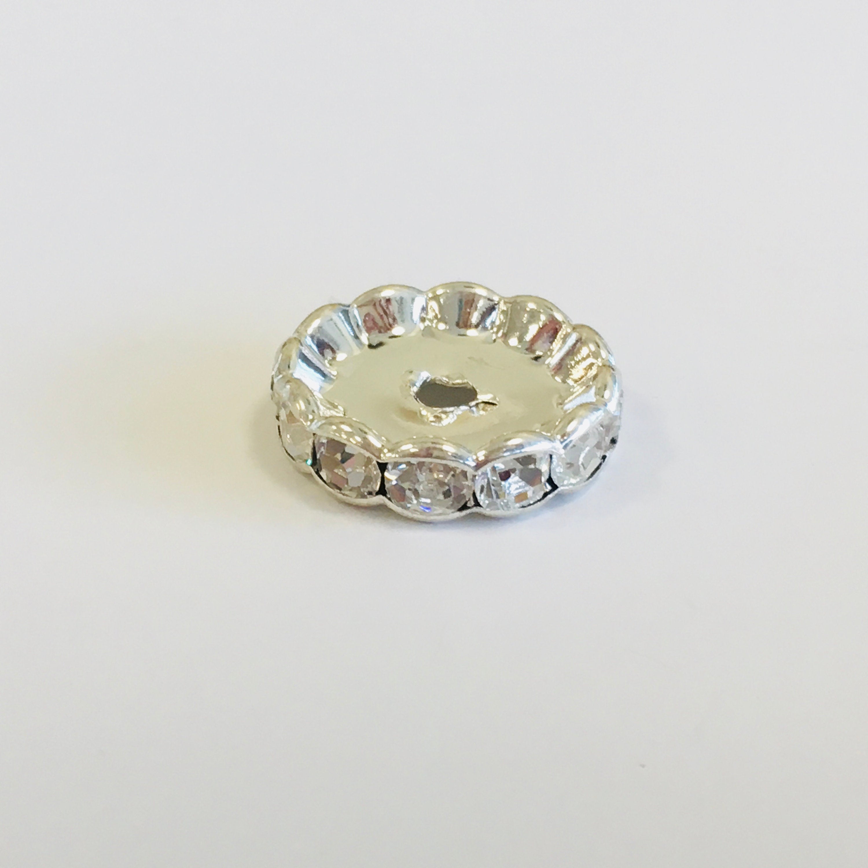 Curved Daisy Silver Spacer Beads | Bellaire Wholesale