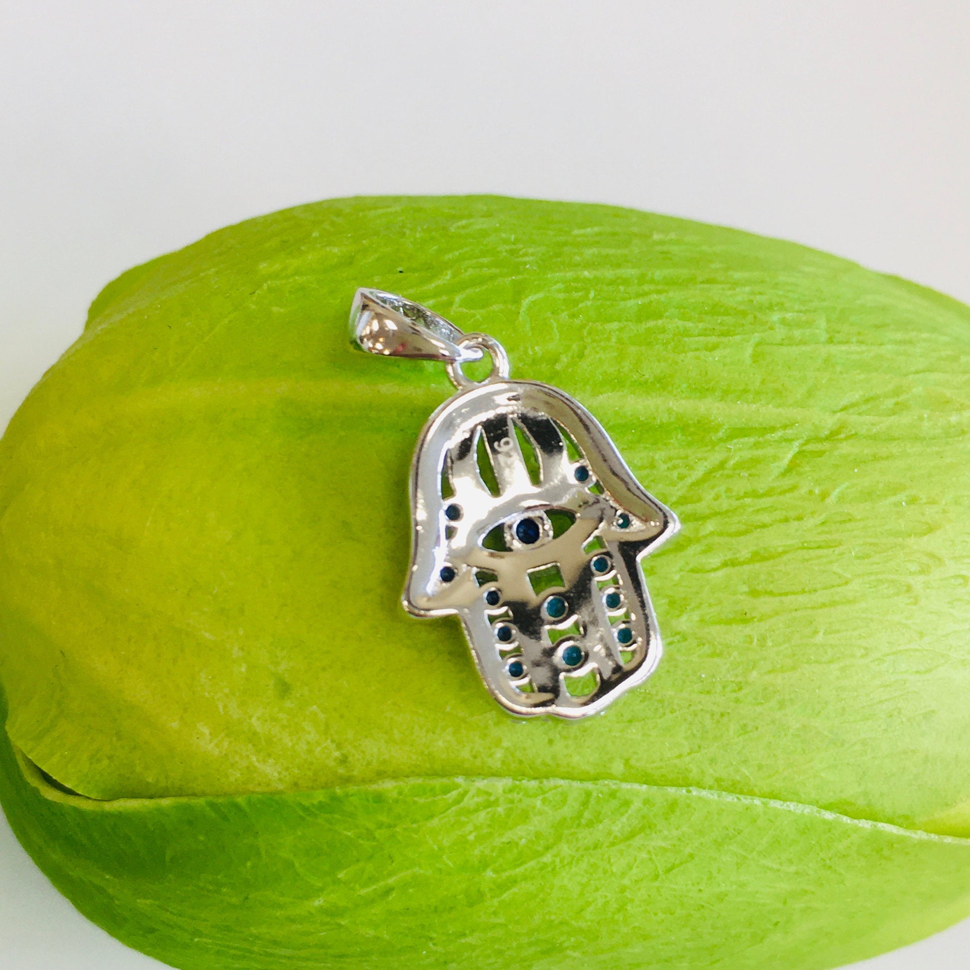 Sterling Silver Hamsa Charm with Evil Eye | Bellaire Wholesale