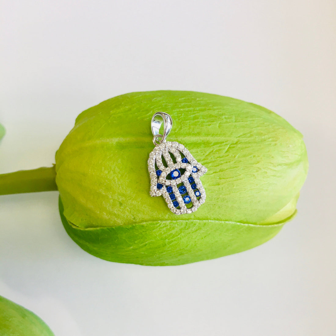 Sterling Silver Hamsa Charm with Evil Eye | Bellaire Wholesale