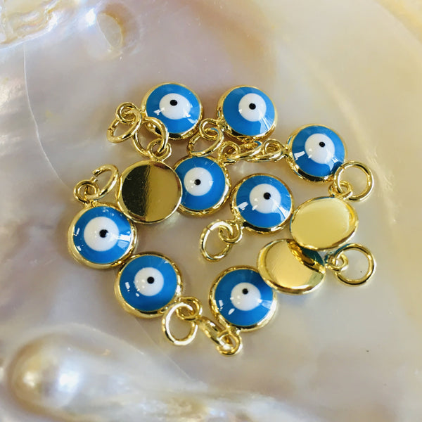 18k Gold Plated Brass Evil Eye Charm | Bellaire Wholesale