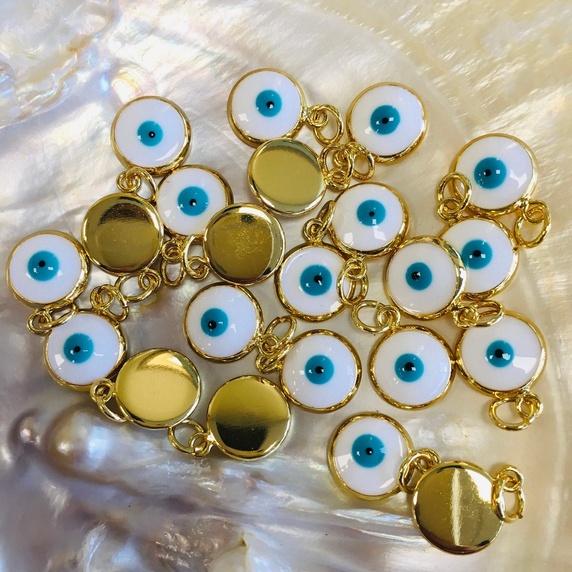 18k Gold Plated Evil Eye, 10mm |  Bellaire Wholesale