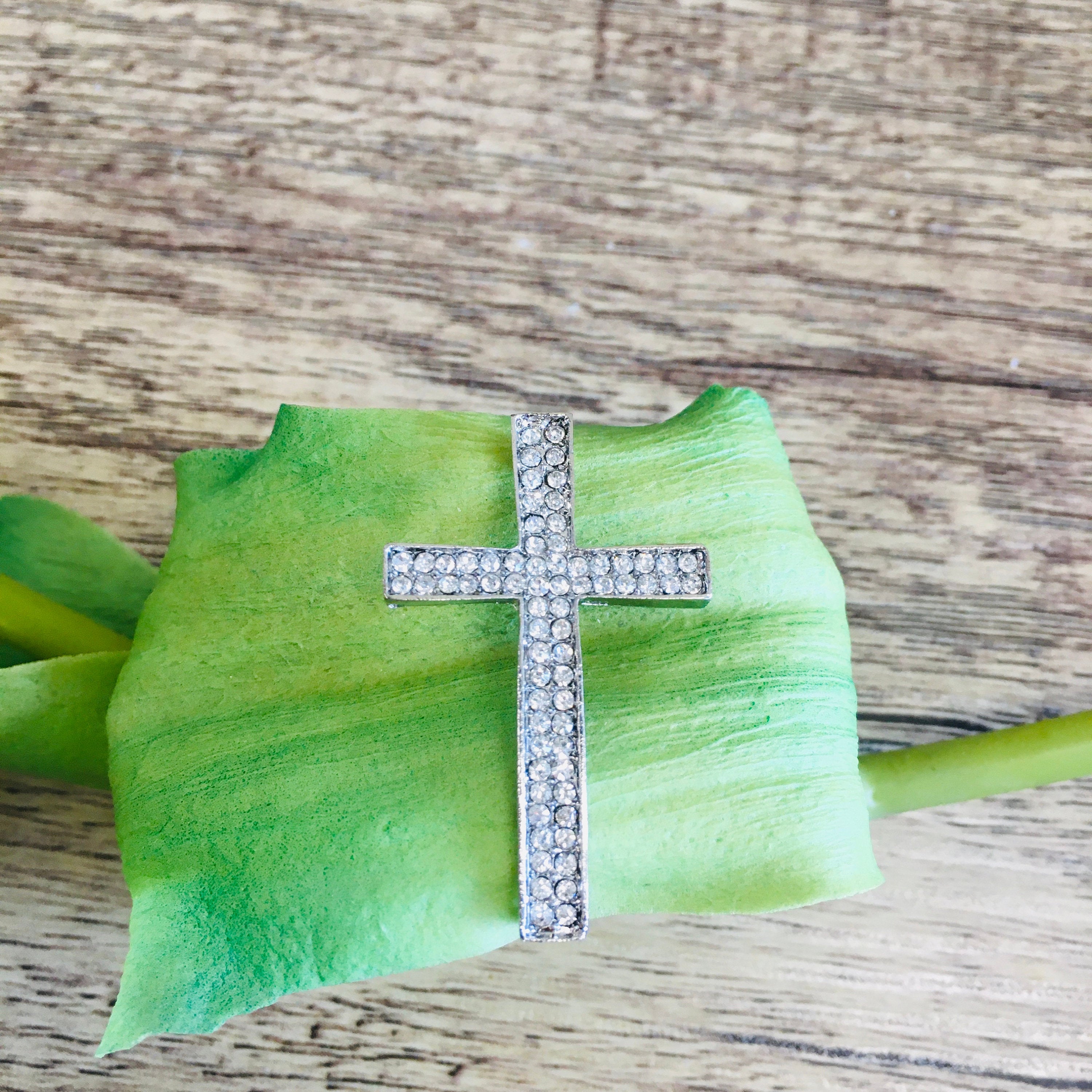 Cross with Clear/ Black Rhinestone 