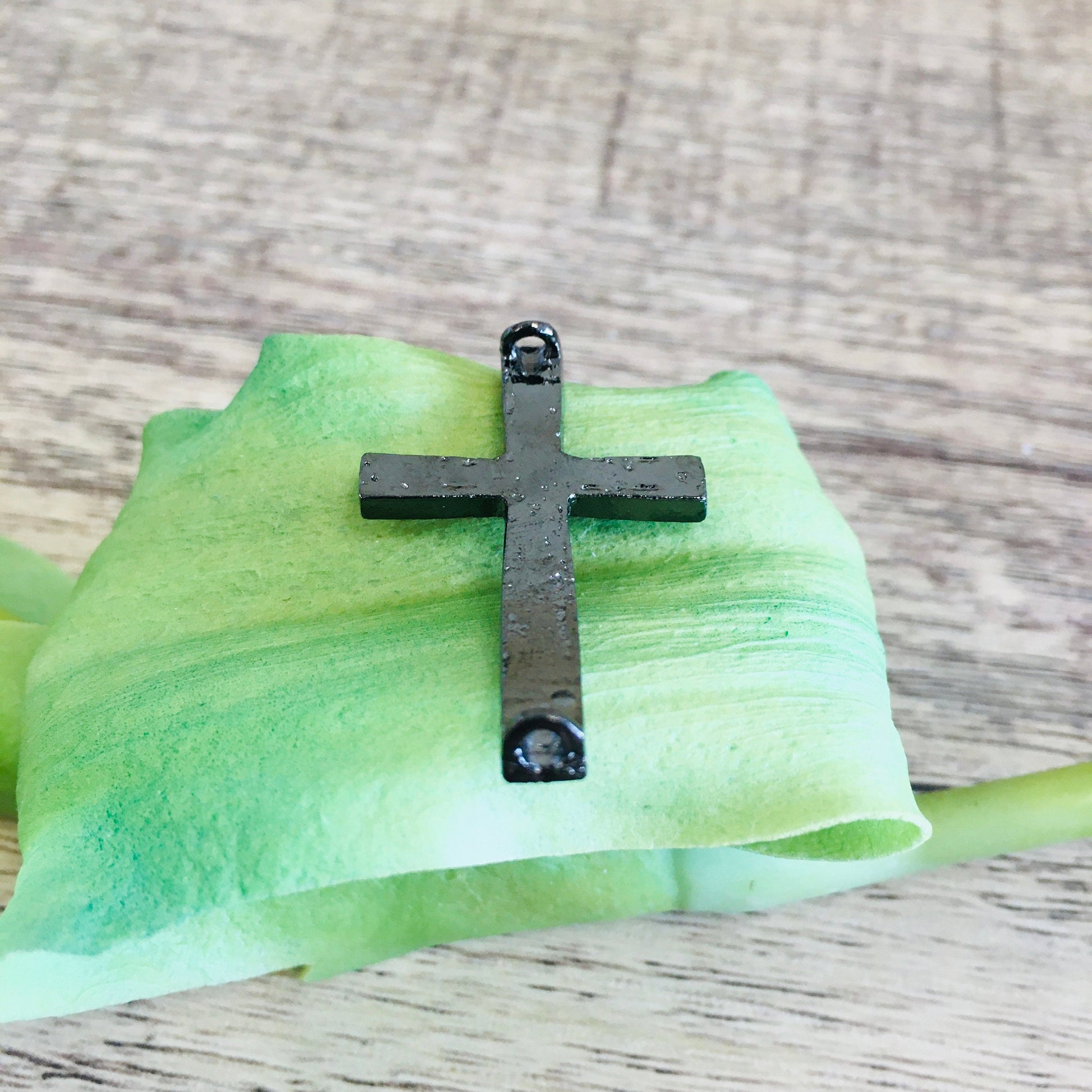 Cross with Clear/ Black Rhinestone 
