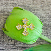Rhodium/ Gold Alloy Cross Bead | Bellaire Wholesale