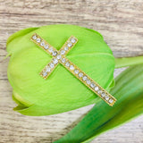 Gold Cross with Clear Rhinestones | Bellaire Wholesale