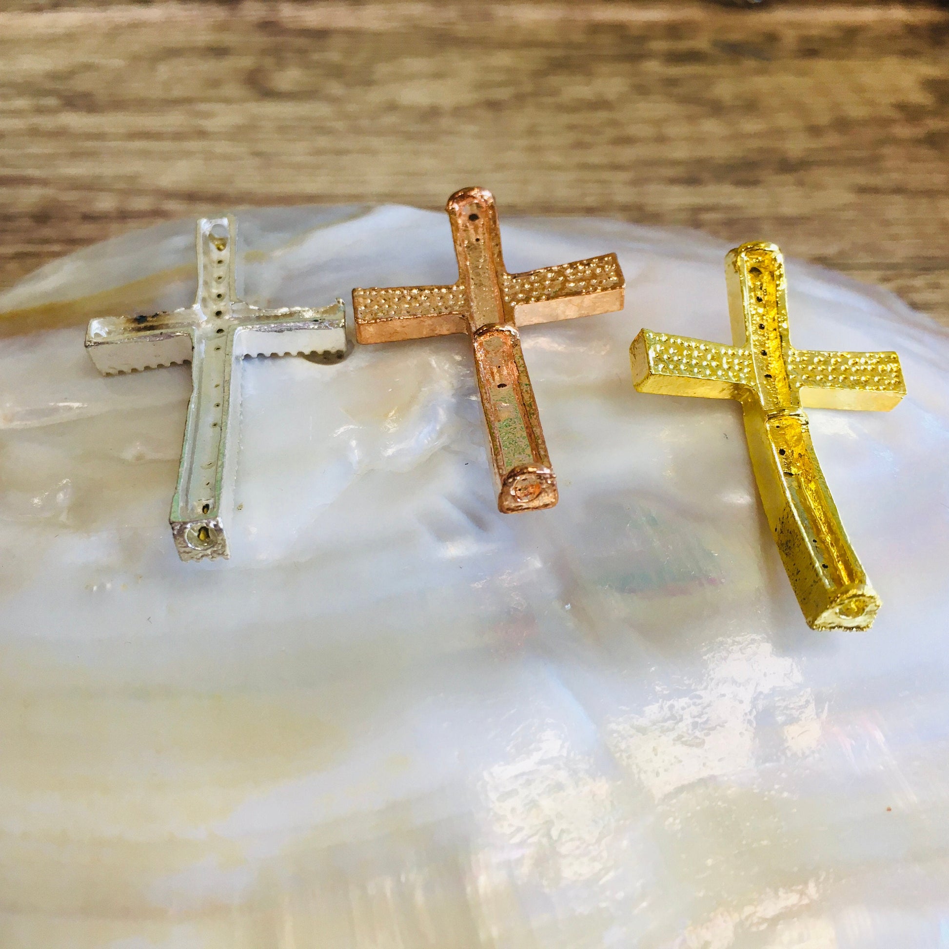 Gold/ Rose Gold/ Silver Cross Connector | Bellaire Wholesale