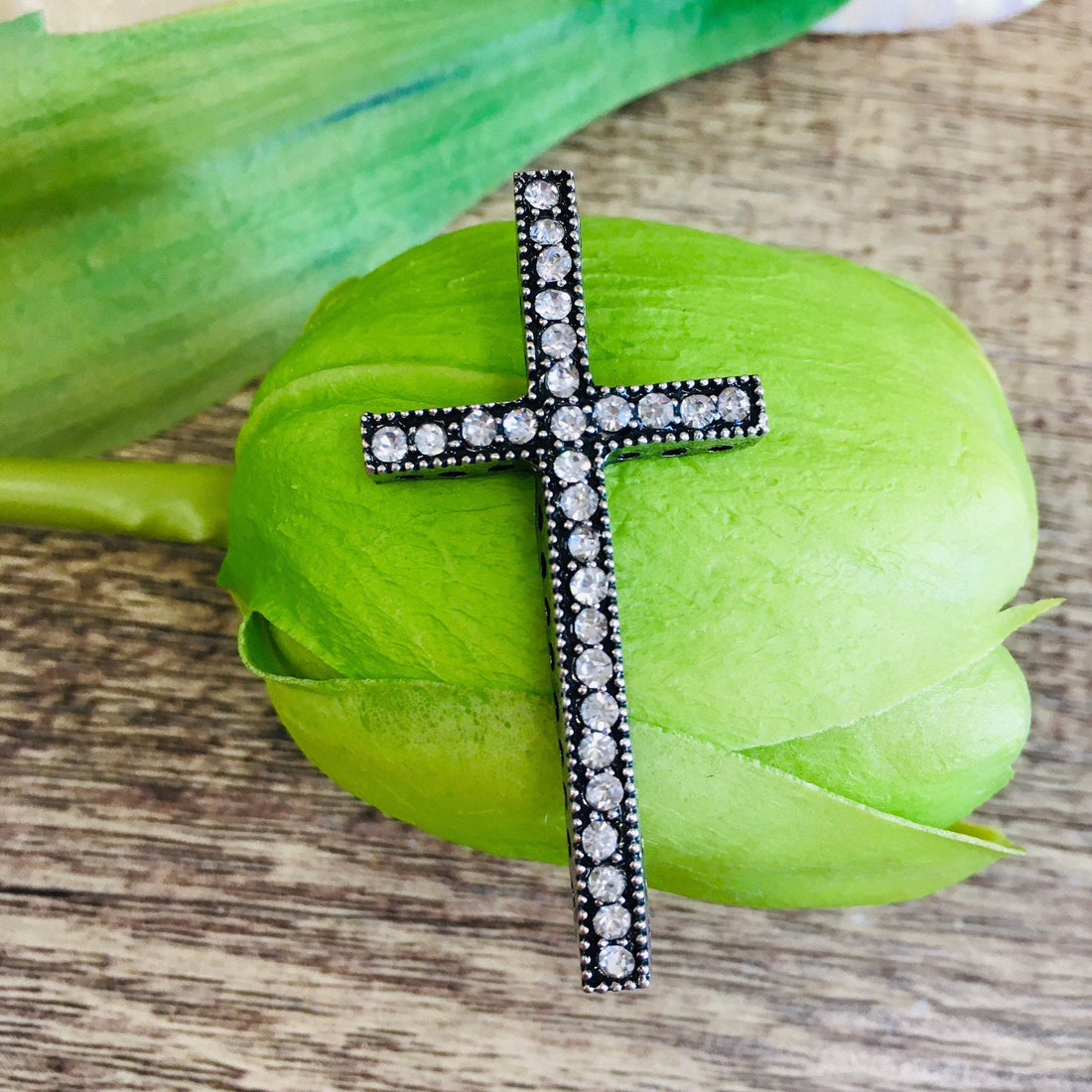 Rhodium Black Cross Connector | Bellaire Wholesale