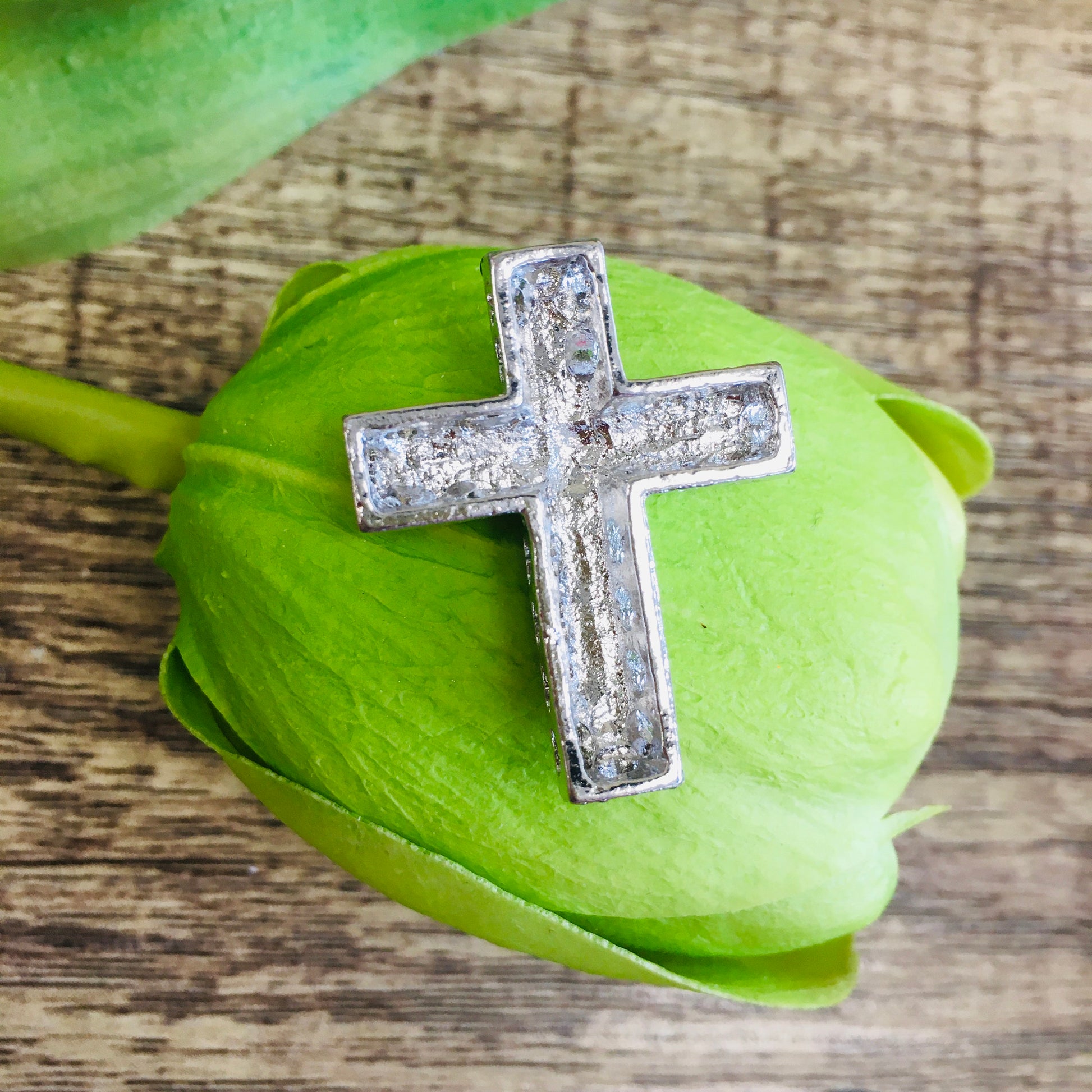 Silver Rhinestone Cross Connector | Bellaire Wholesale