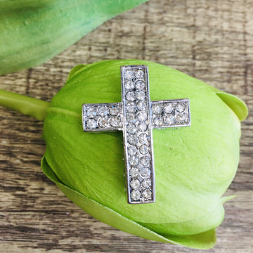 Silver Rhinestone Cross Connector | Bellaire Wholesale