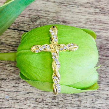 Alloy Gold Twisted Cross Connector | Bellaire Wholesale
