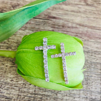 Silver/ Rose Gold Cross Tube Beads | Bellaire Wholesale