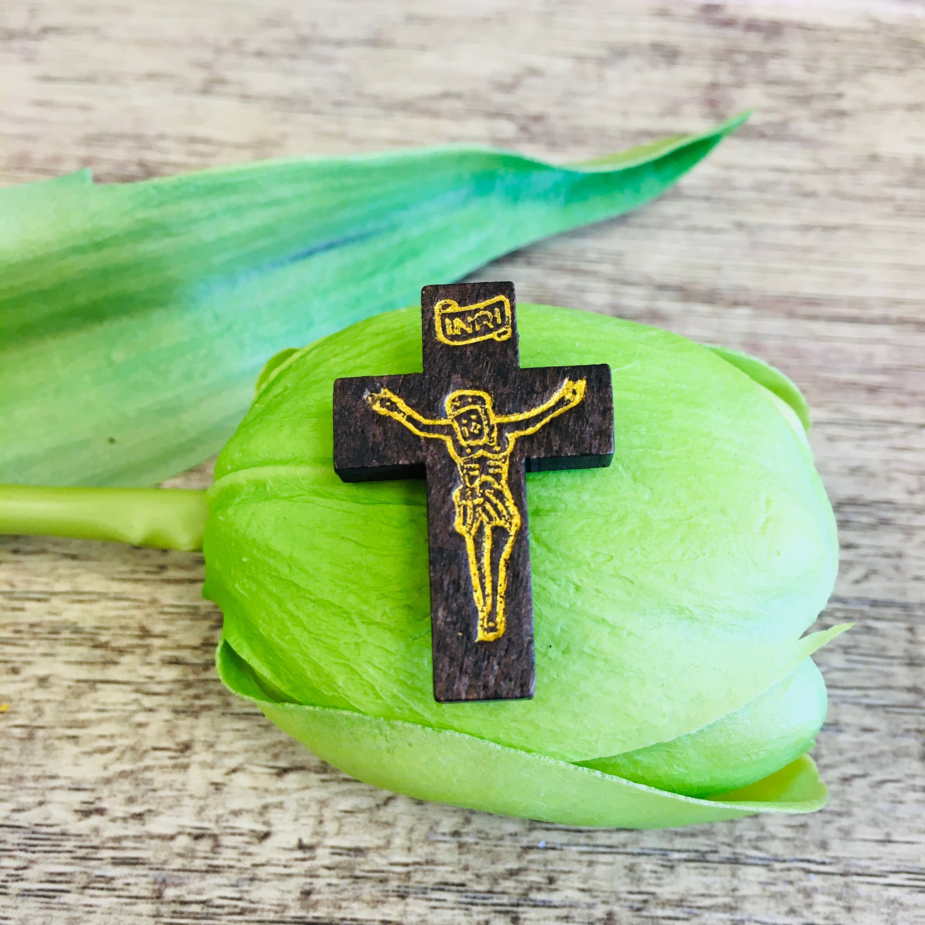 Jesus Imprint Wooden Cross Beads | Bellaire Wholesale