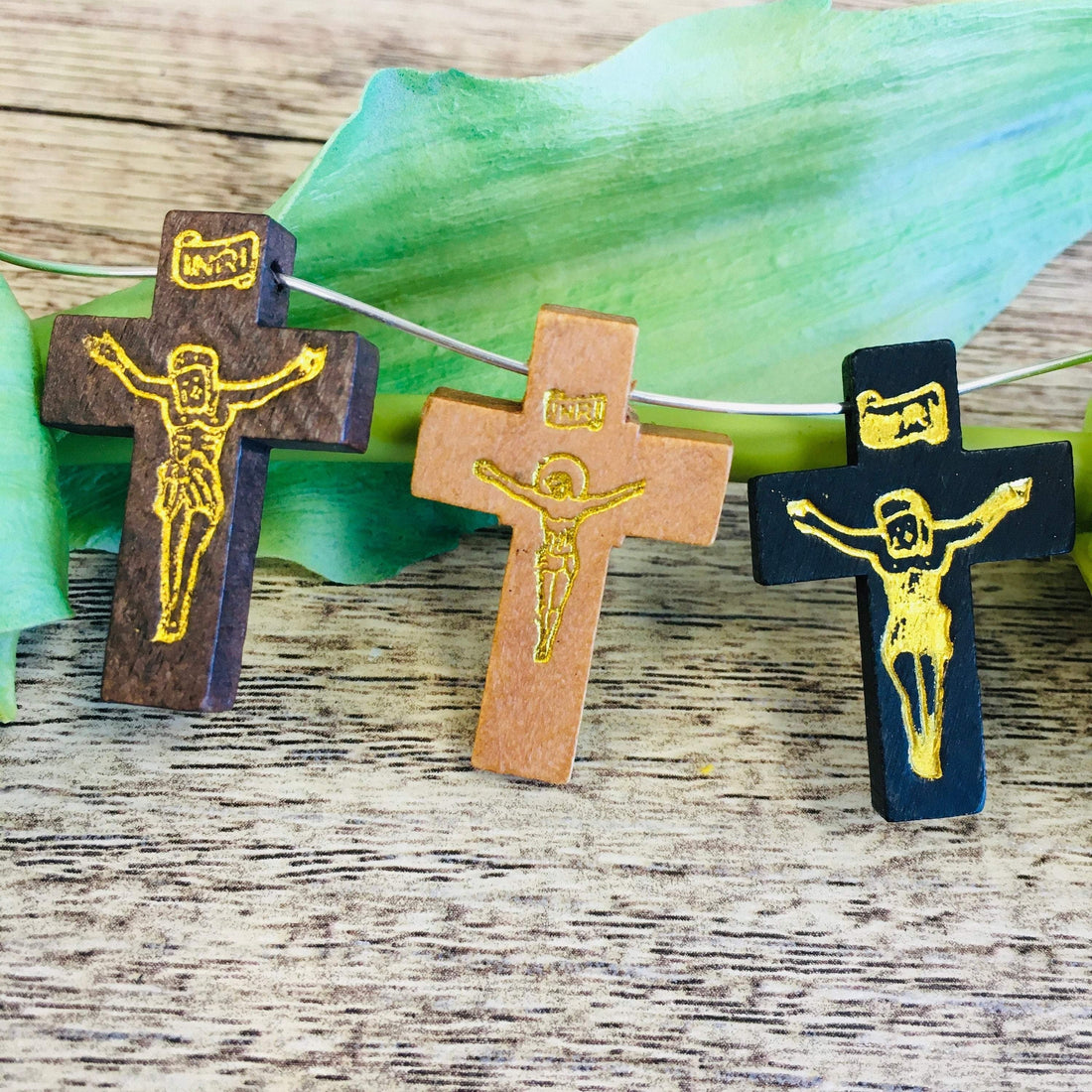 Jesus Imprint Wooden Cross Beads | Bellaire Wholesale