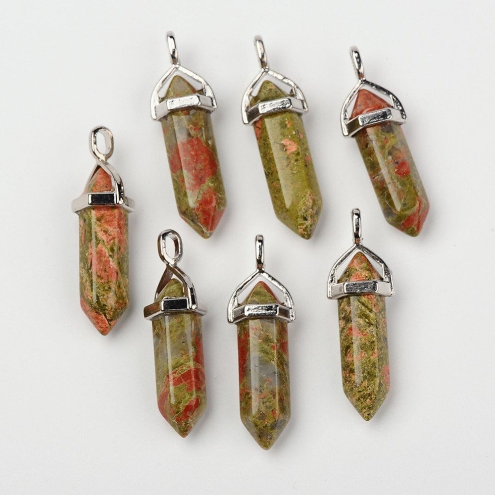 Picture Jasper,  Unakite Bullet Pendant | Bellaire Wholesale