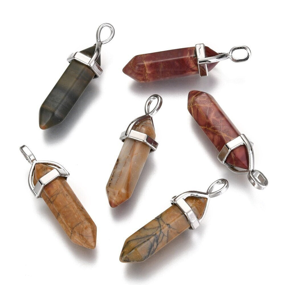 Picture Jasper,  Unakite Bullet Pendant | Bellaire Wholesale