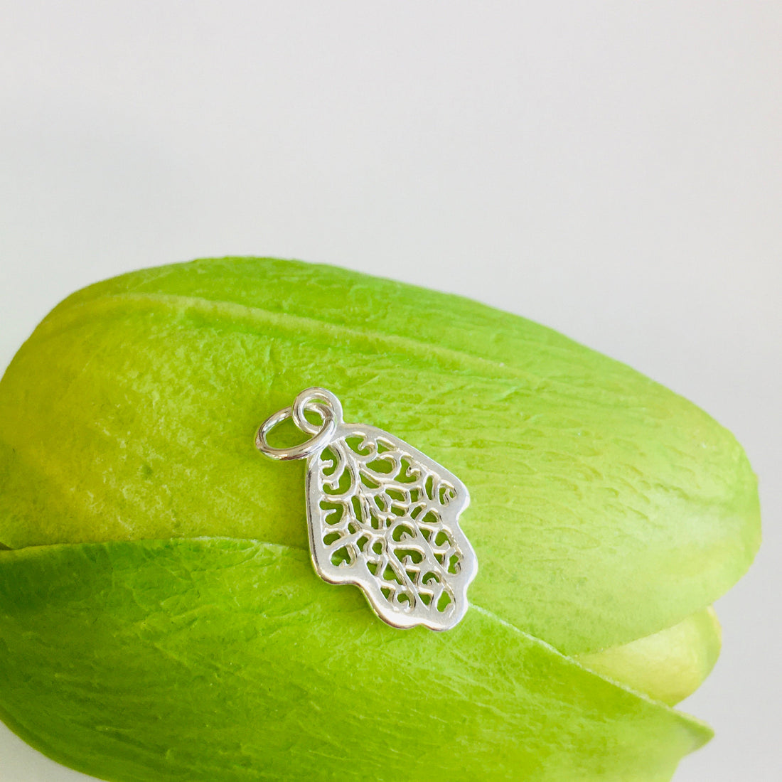 Sterling Silver Filigree Hamsa Charm | Bellaire Wholesale