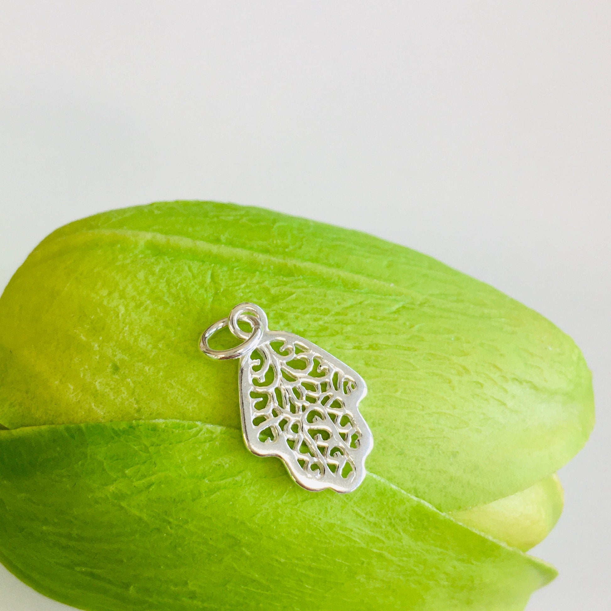 Sterling Silver Filigree Hamsa Charm | Bellaire Wholesale