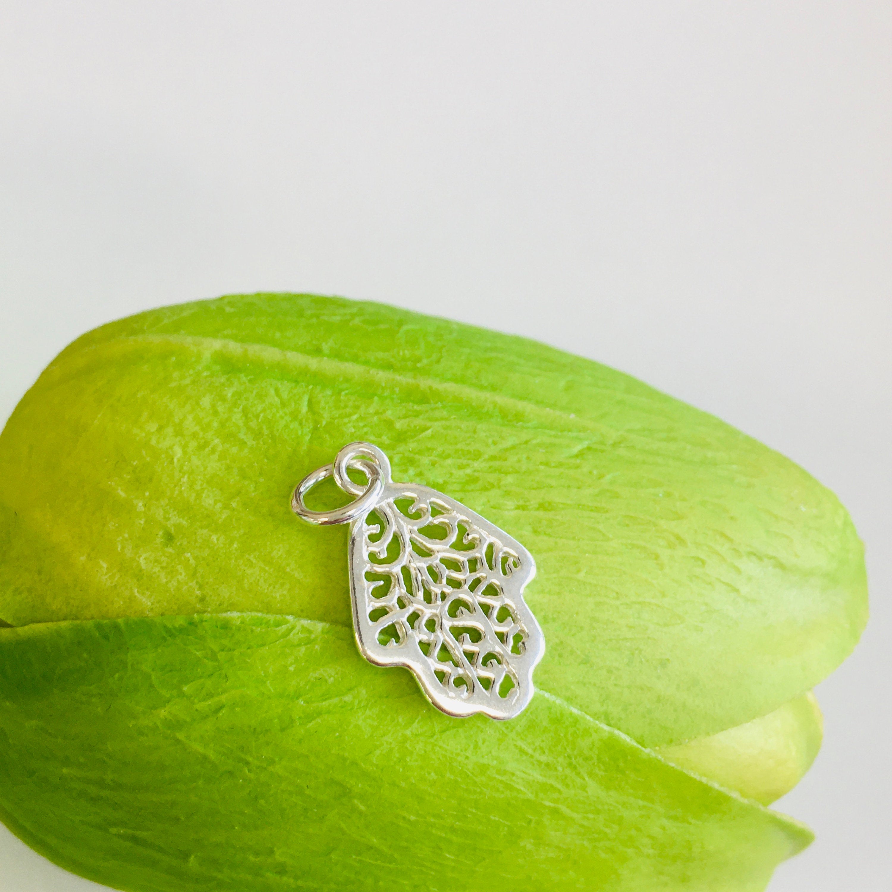 Sterling Silver Filigree Hamsa Charm | Bellaire Wholesale