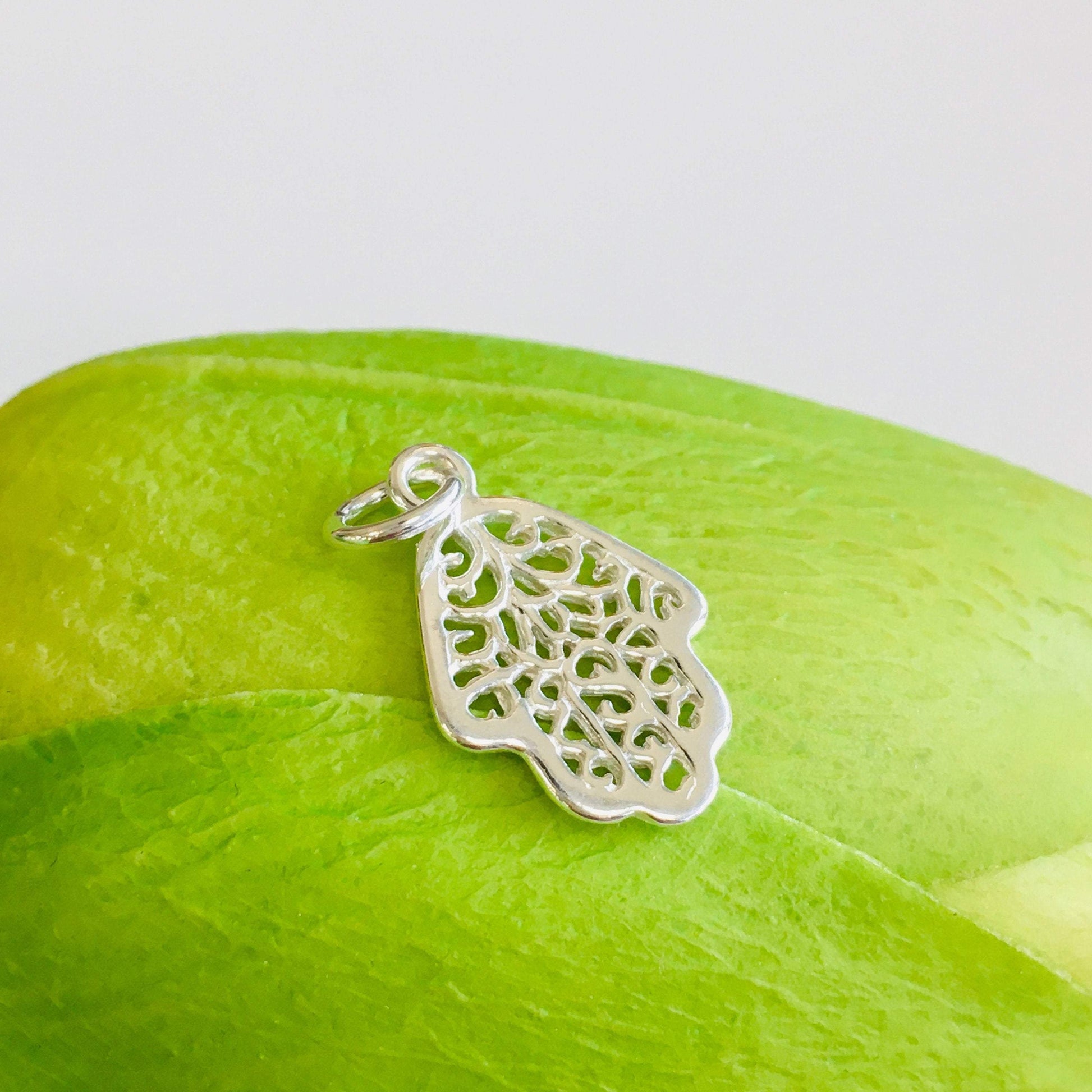 Sterling Silver Filigree Hamsa Charm | Bellaire Wholesale