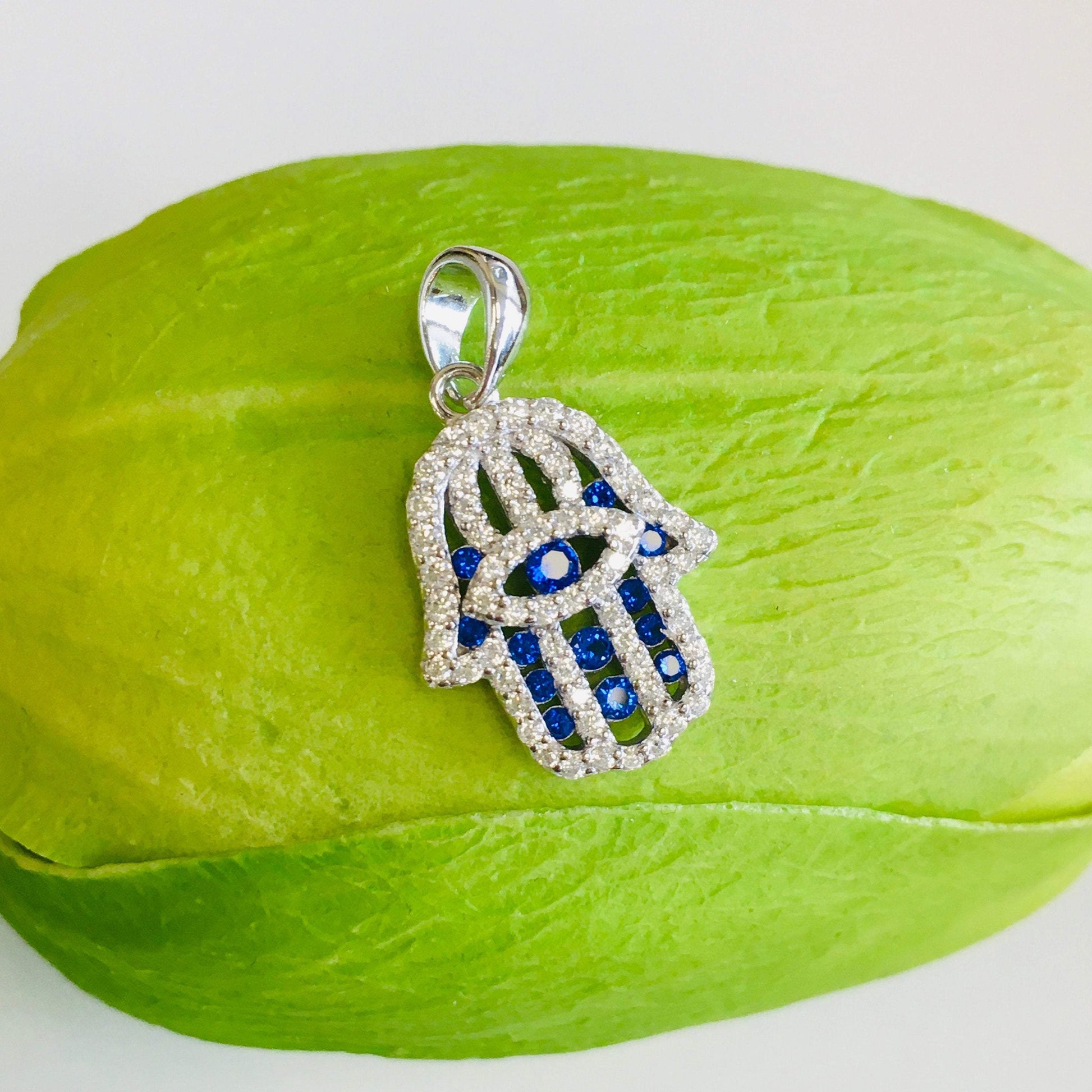 Sterling Silver Hamsa Charm with Evil Eye | Bellaire Wholesale
