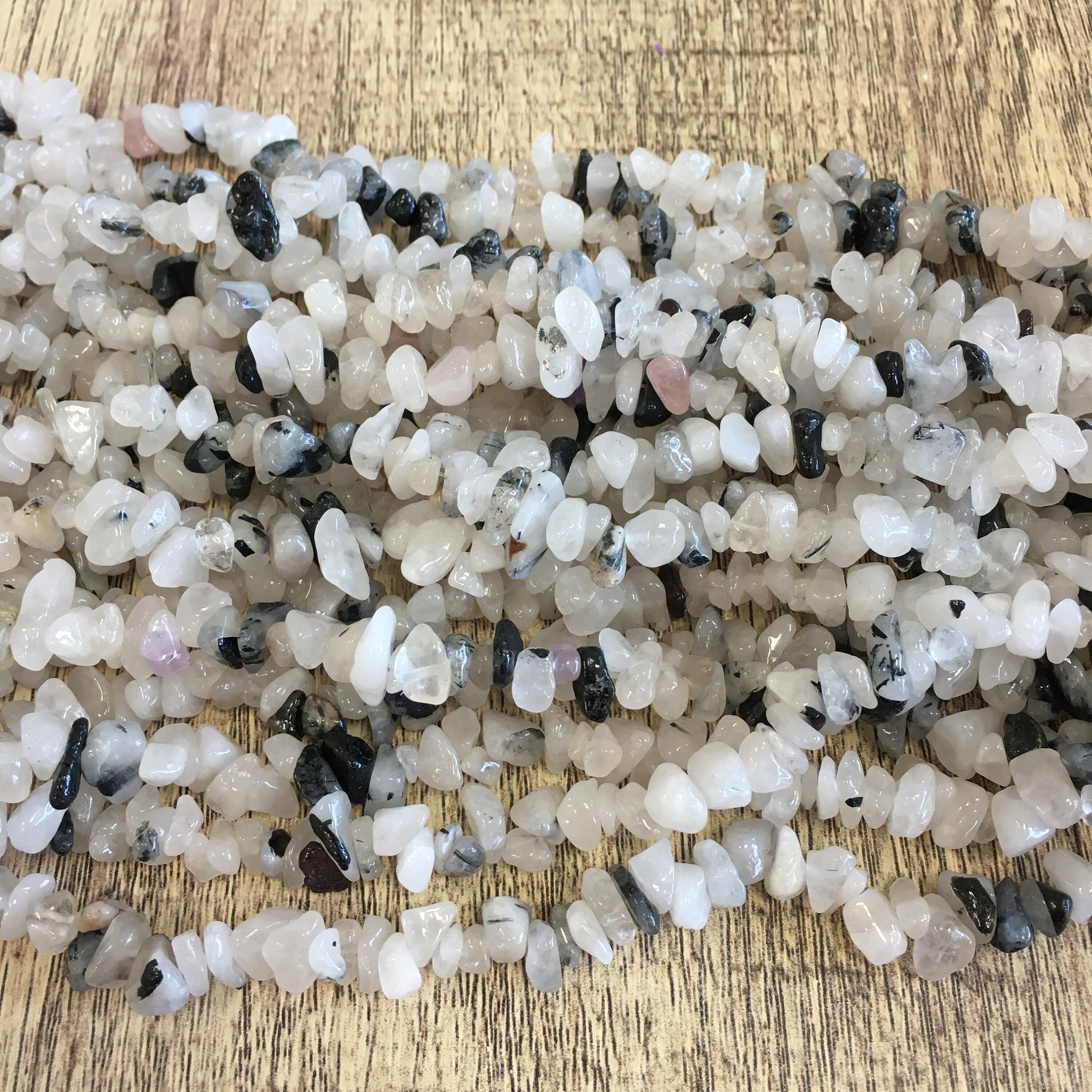 Black Rutilated Quartz Chips Beads | Bellaire Wholesale