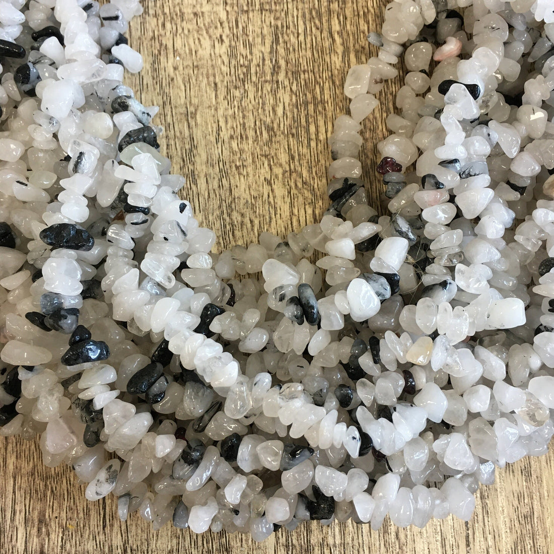 Black Rutilated Quartz Chips Beads | Bellaire Wholesale