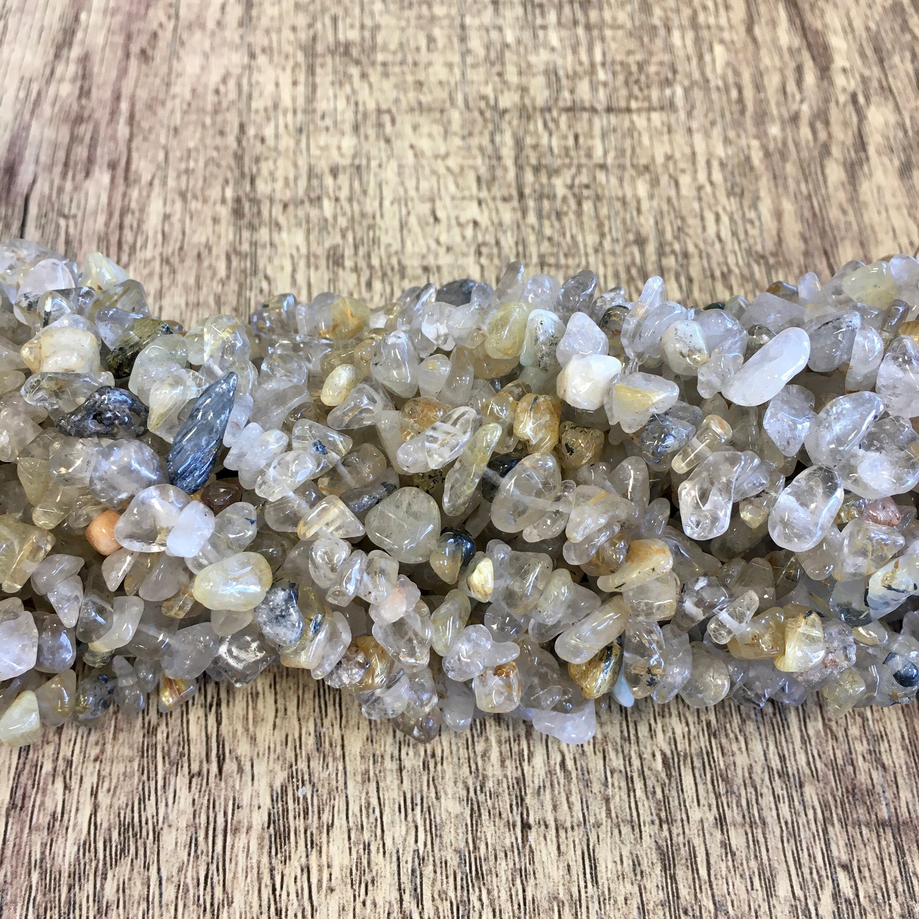 Gold Rutilated Quartz Chips Beads | Bellaire Wholesale