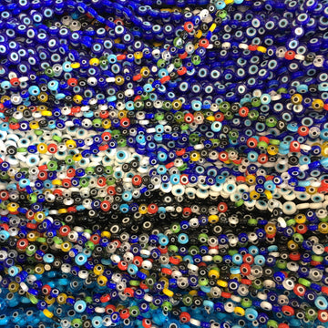 8mm Flat Round Evil Eye Beads | Bellaire Wholesale