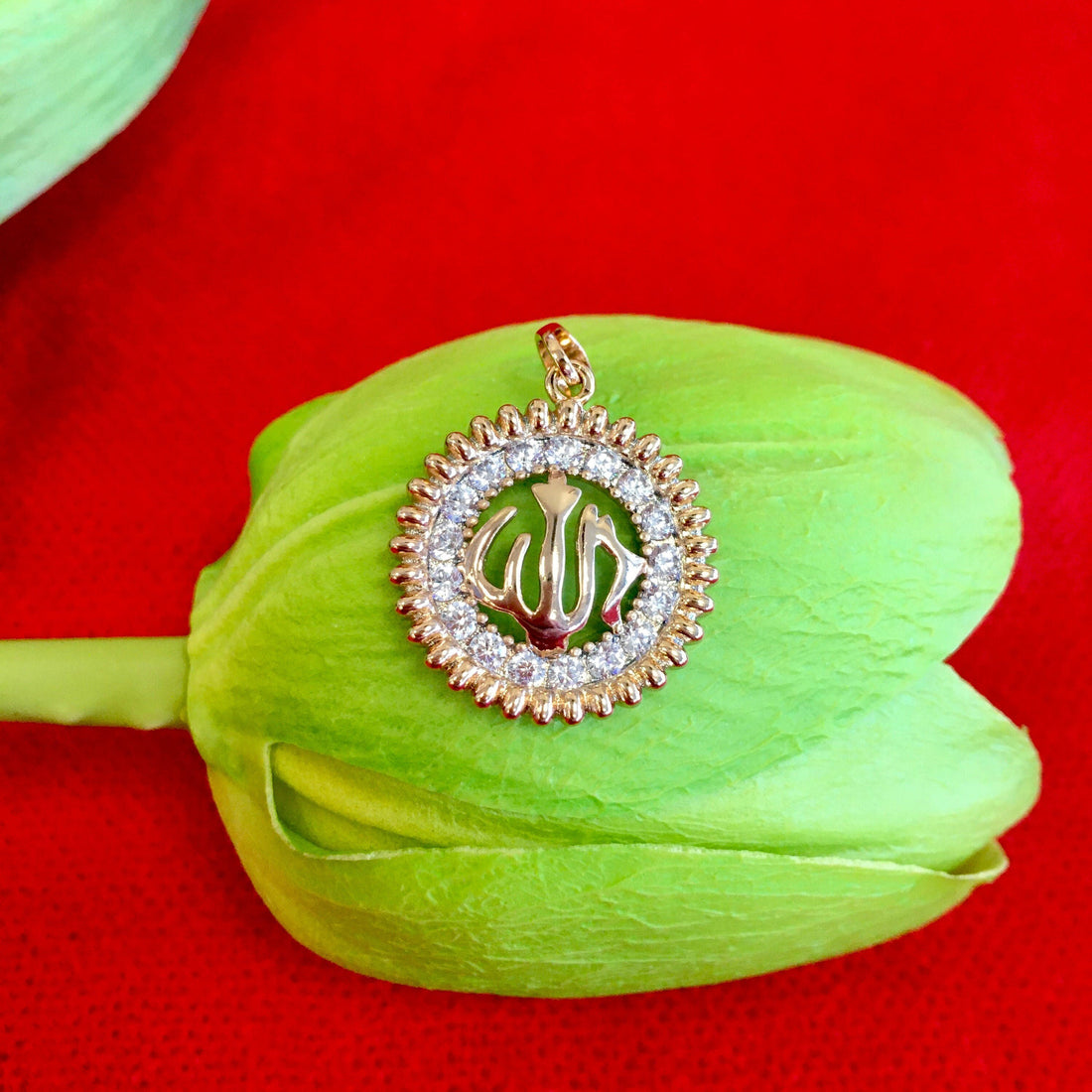 18k Gold Plated Allah CZ Pendant | Bellaire Wholesale