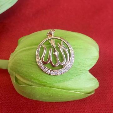 18k Gold Plated CZ Allah Pendant | Bellaire Wholesale
