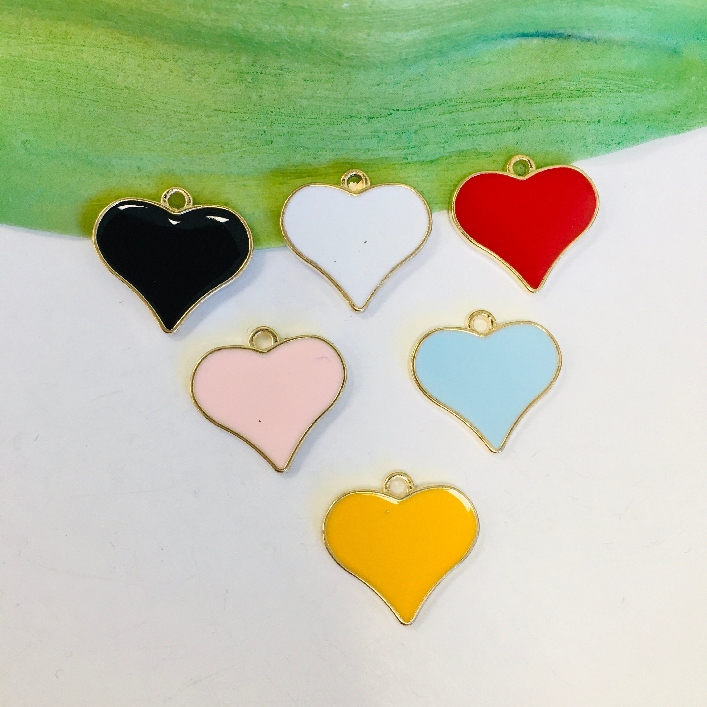 Enamel Heart Charms  | Bellaire Wholesale
