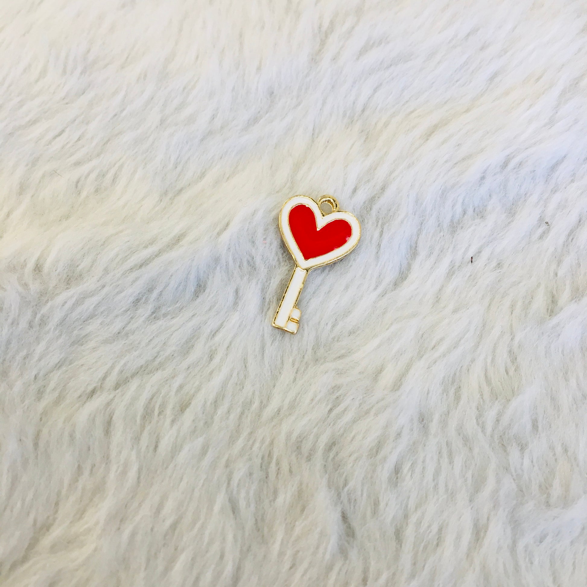 Enamel Heart Key Charm | Bellaire Wholesale
