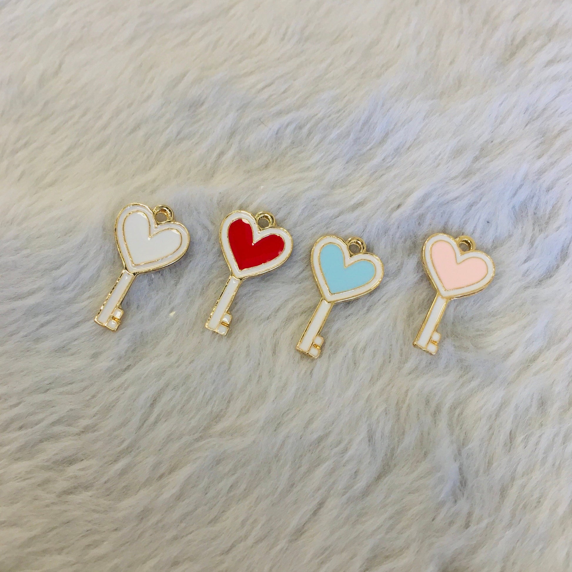 Enamel Heart Key Charm | Bellaire Wholesale