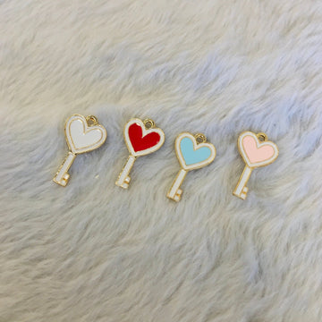 Enamel Heart Key Charm | Bellaire Wholesale